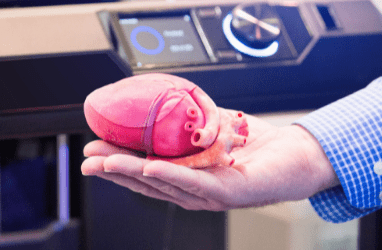 image of a 3d printed heart which is 3d copyright infringement