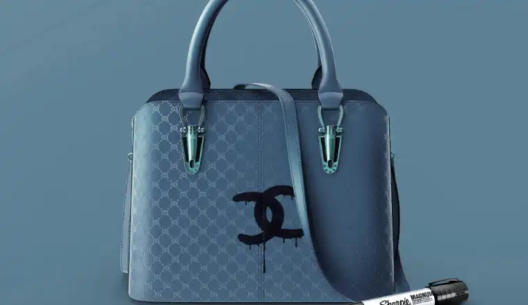 image of a bag with a fake gucci logo