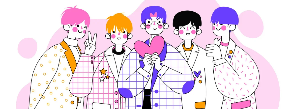 animated k-pop band